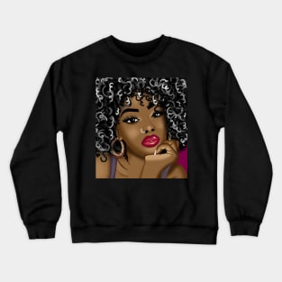 Cute black girl digital art Crewneck Sweatshirt